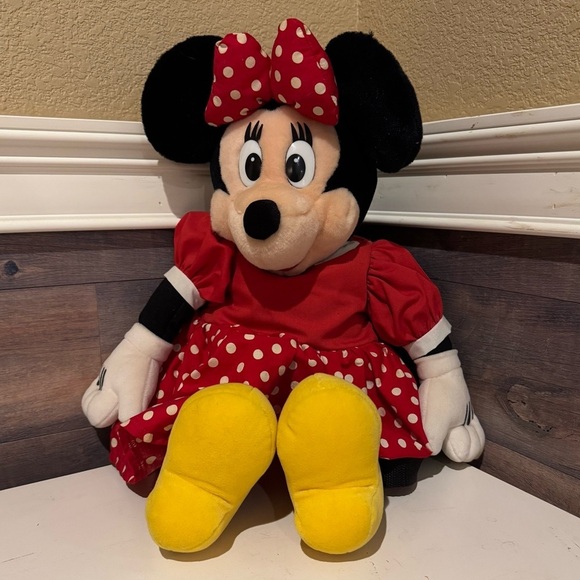 Disney Other - Rare Vintage Disney Parks Retro Minnie Mouse Plush Backpack Purse and Coin Purse